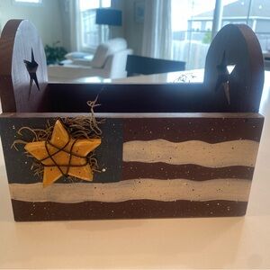 Yellow and Red Rustic Star Basket Accent
